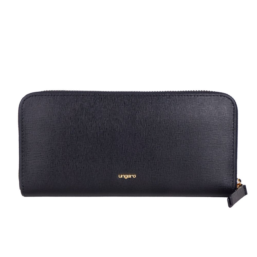 Ungaro Elegant Leather Zippered Wallet in Classic Black -   -  Ungaro.