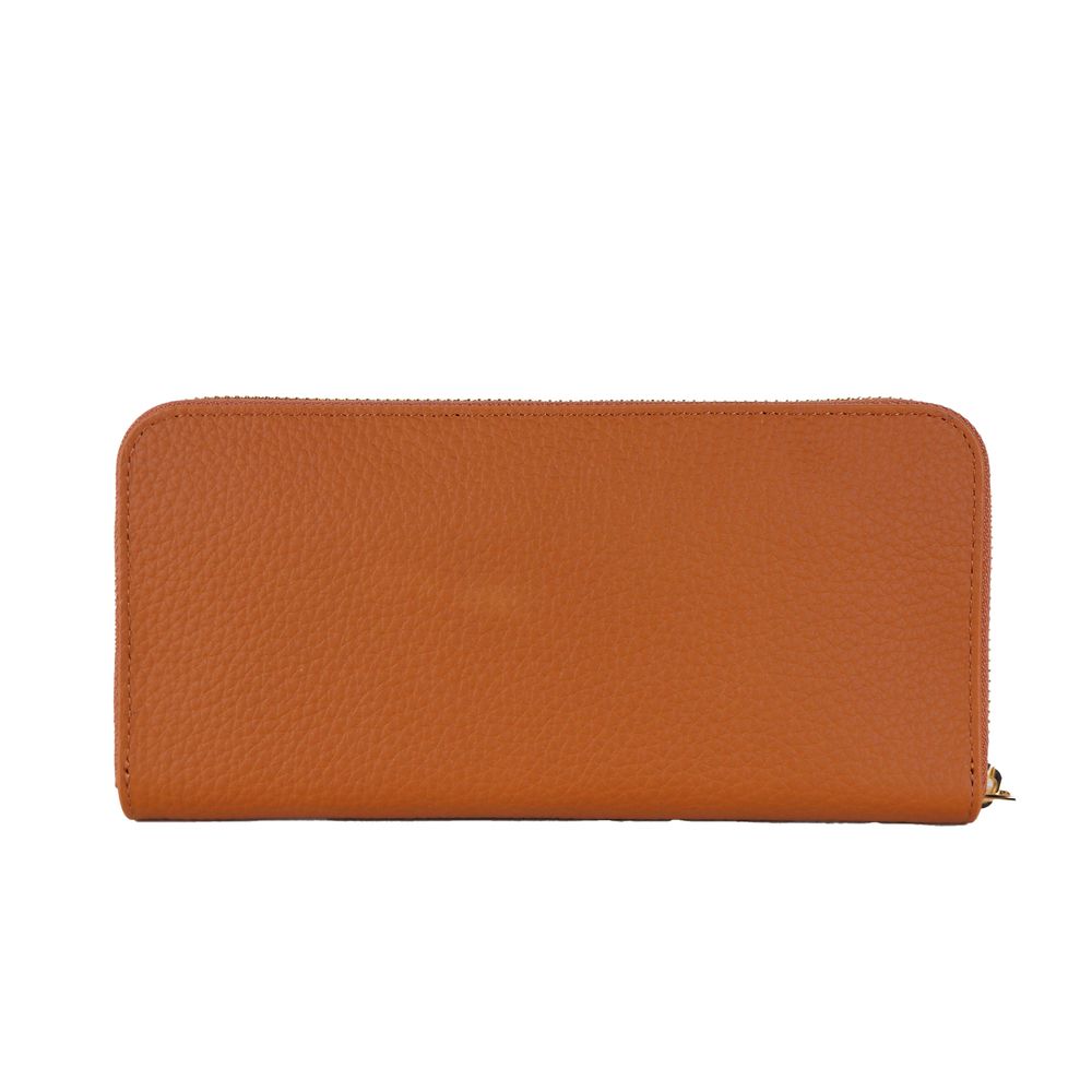 Baldinini Trend Elegant Orange Leather Wallet with Zipper -   -  Baldinini Trend.