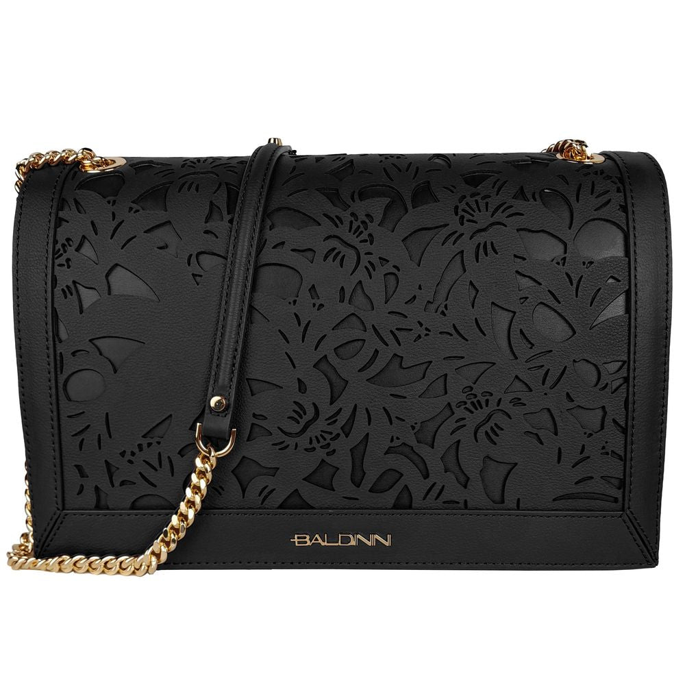 Baldinini Trend Black Calfskin Women Crossbody Bag -  Luxury Cross Body Bag for Women -  Baldinini Trend.