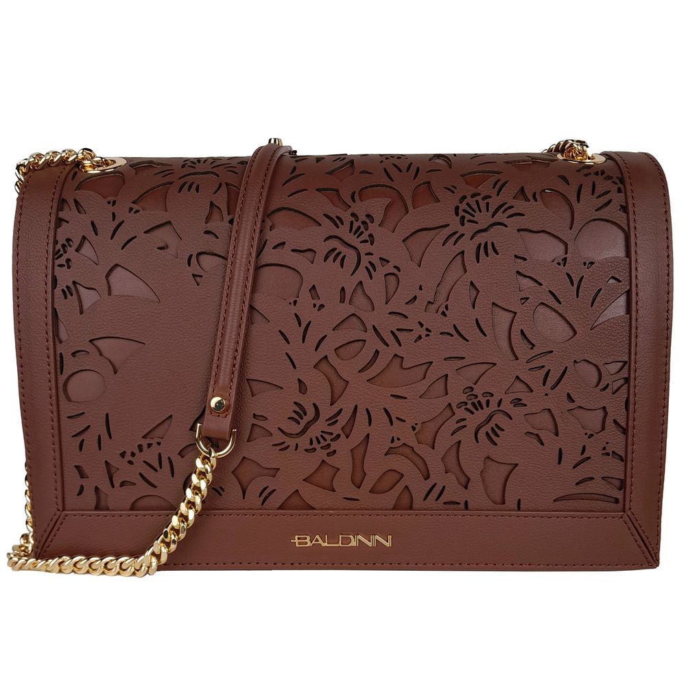 Baldinini Trend Brown Calfskin Women Crossbody Bag -  Luxury Cross Body Bag for Women -  Baldinini Trend.