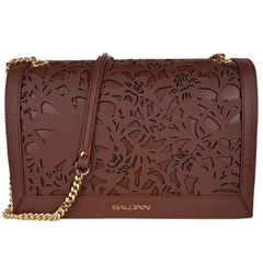 Baldinini Trend Brown Calfskin Women Crossbody Bag -  Luxury Cross Body Bag for Women -  Baldinini Trend.
