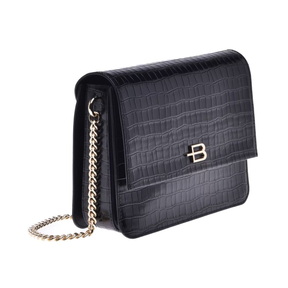 Baldinini Trend Black Calfskin Women Crossbody Bag -   -  Baldinini Trend.