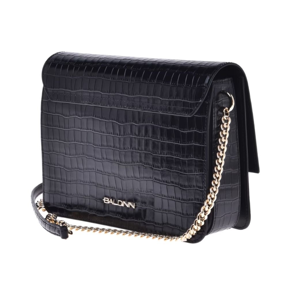 Baldinini Trend Black Calfskin Women Crossbody Bag -   -  Baldinini Trend.
