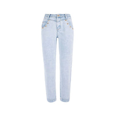 Yes Zee Blue Cotton Women High-Waisted Jean -   -  Yes Zee.
