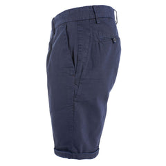 Yes Zee Chic Blue Cotton Blend Bermuda Shorts -   -  Yes Zee.