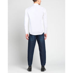 Aquascutum Sophisticated White Cotton Shirt with Embroidered Logo -   -  Aquascutum.