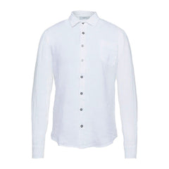 Alpha Studio Elegant White Linen Shirt for Men -   -  Alpha Studio.