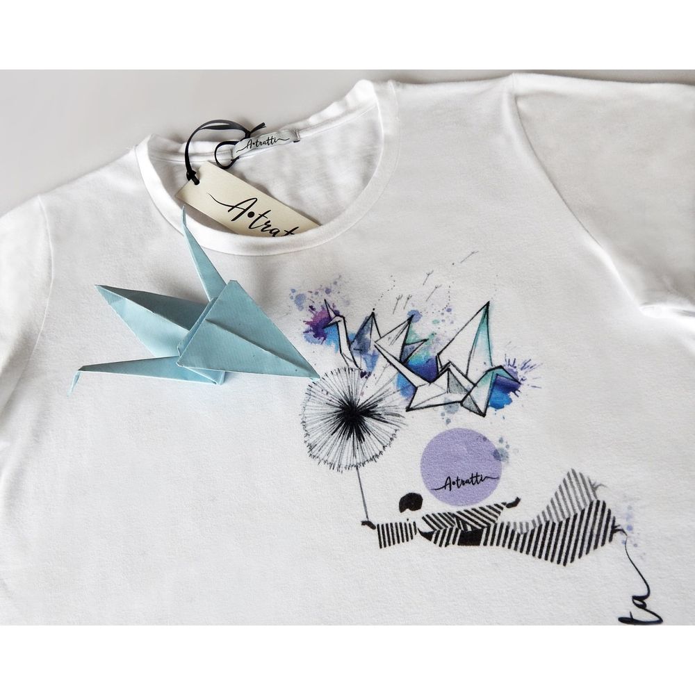 A.Tratti Elegant White Stretch Viscose Tee -   -  A.Tratti.