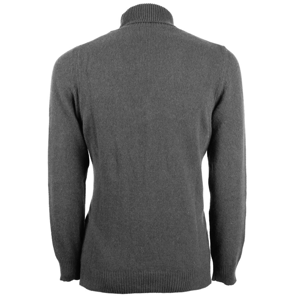 Emilio Romanelli Gray Cashmere Men Turtleneck Sweater -   -  Emilio Romanelli.