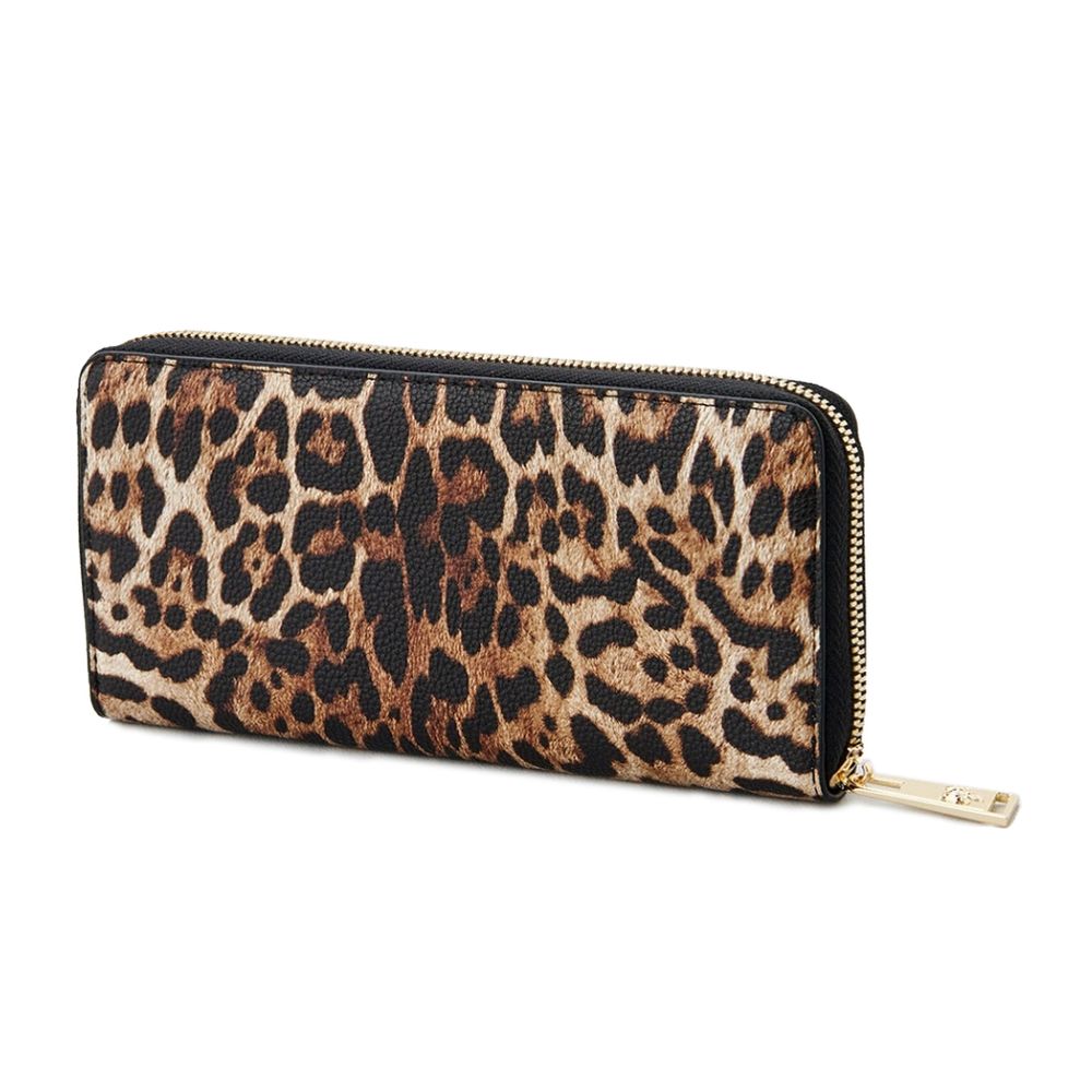 Plein Sport Sleek Designer Zipper Wallet with Gold Accents -   -  Plein Sport.