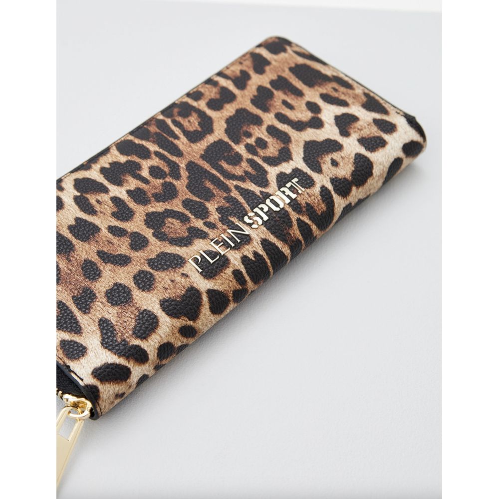 Plein Sport Sleek Designer Zipper Wallet with Gold Accents -   -  Plein Sport.