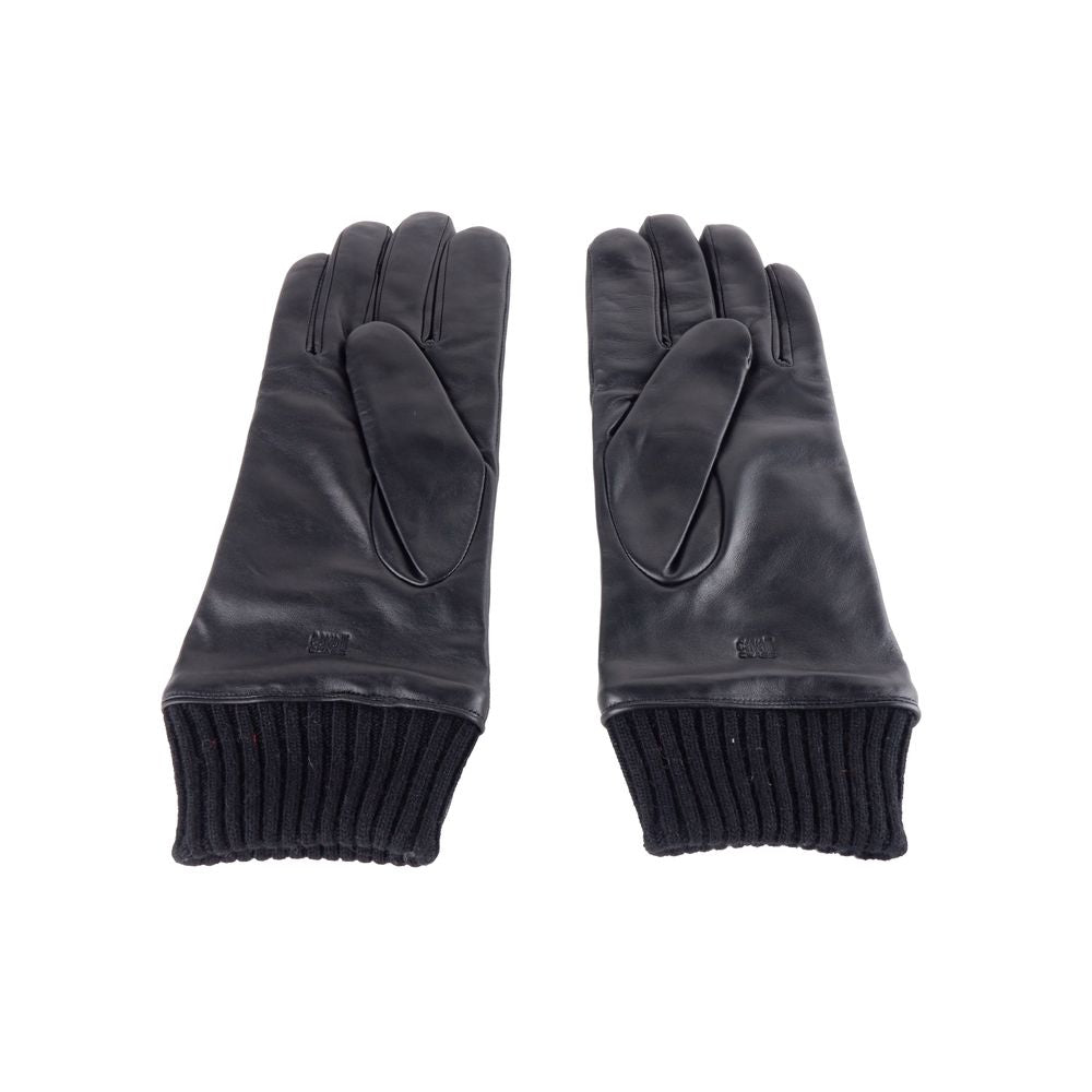 Cavalli Class Black Lambskin Men Glove -   -  Cavalli Class.