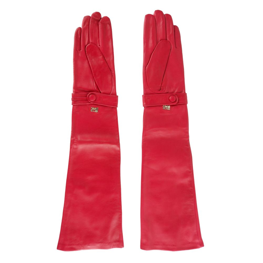 Cavalli Class Red Lambskin Women Glove -   -  Cavalli Class.