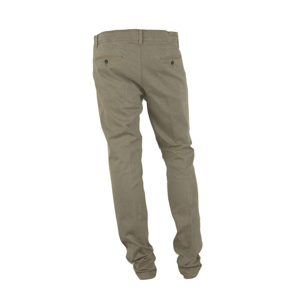 Made in Italy Chic Beige Cotton Blend Winter Pants -   -  Made in Italy.