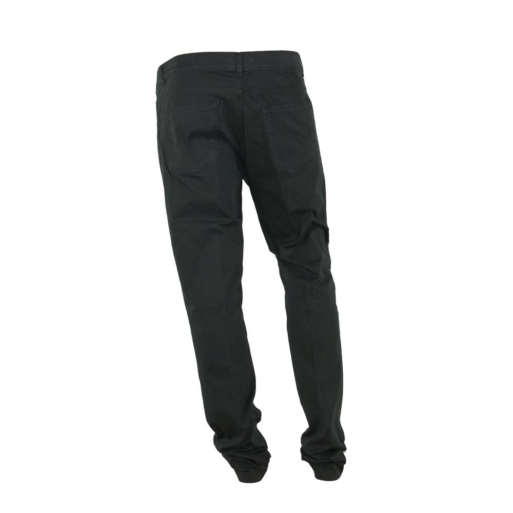 Made in Italy Elegant Summer Black Cotton Trousers -   -  Made in Italy.