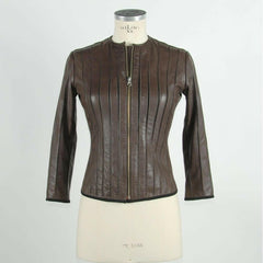 Emilio Romanelli Brown Leather Women Jacket -   -  Emilio Romanelli.