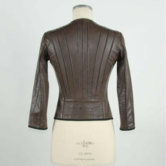 Emilio Romanelli Brown Leather Women Jacket -   -  Emilio Romanelli.
