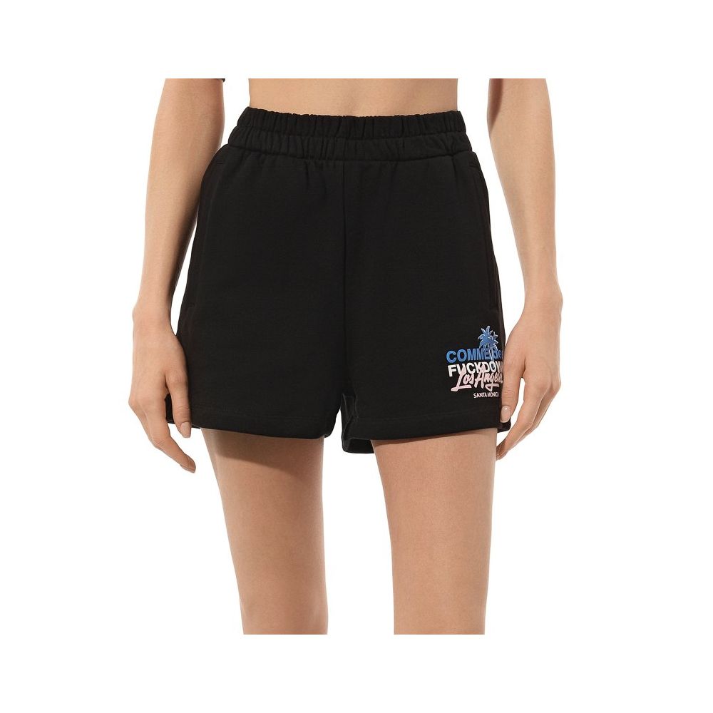 Comme Des Fuckdown Chic Black Cotton Shorts with Side Pockets -   -  Comme Des Fuckdown.