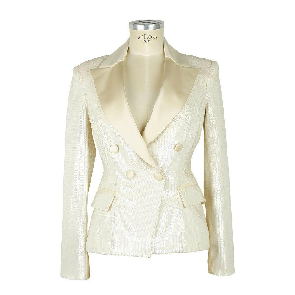 Elisabetta Franchi White Polyester Women Blazer -   -  Elisabetta Franchi.