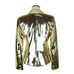 Elisabetta Franchi Chic Sequined Double-Breasted Yellow Jacket -   -  Elisabetta Franchi.