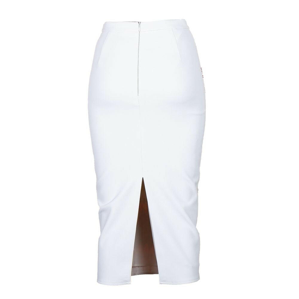 Elisabetta Franchi White Polyester Women Skirt -   -  Elisabetta Franchi.