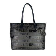 Plein Sport Sleek Black Designer Shopping Bag with Logo Print -  Luxury Shoulder Bag for Women -  Plein Sport.