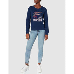 Love Moschino Blue Cotton Women Sweater -   -  Love Moschino.