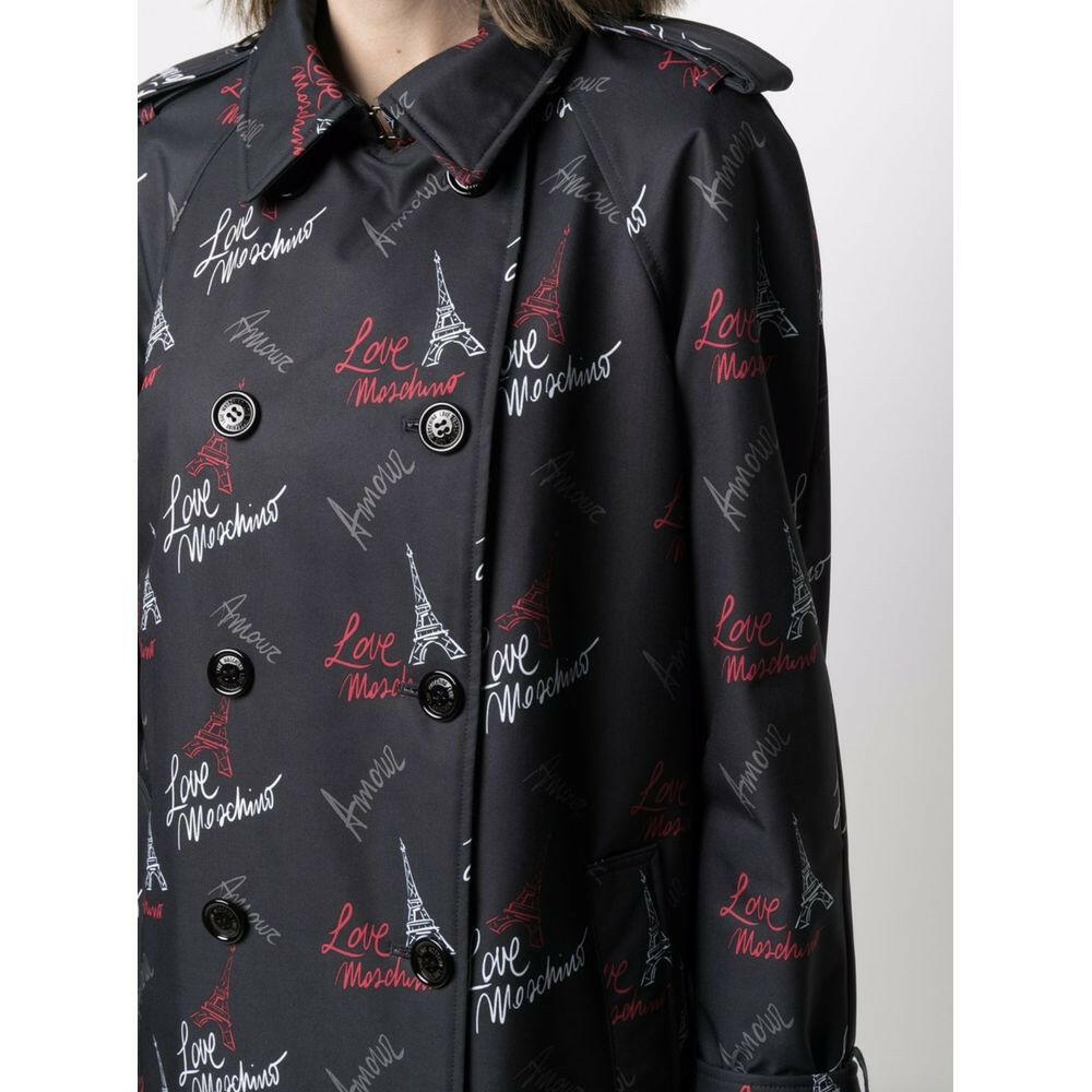 Love Moschino Black Polyester Women Coat -   -  Love Moschino.
