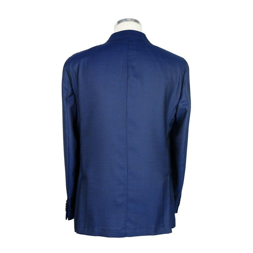 Emilio Romanelli Blue Wool Men Blazer -   -  Emilio Romanelli.