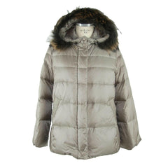 Emilio Romanelli Elegant Gray Polyamide Fur-Trimmed Coat -   -  Emilio Romanelli.