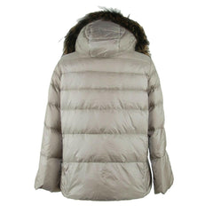Emilio Romanelli Elegant Gray Polyamide Fur-Trimmed Coat -   -  Emilio Romanelli.