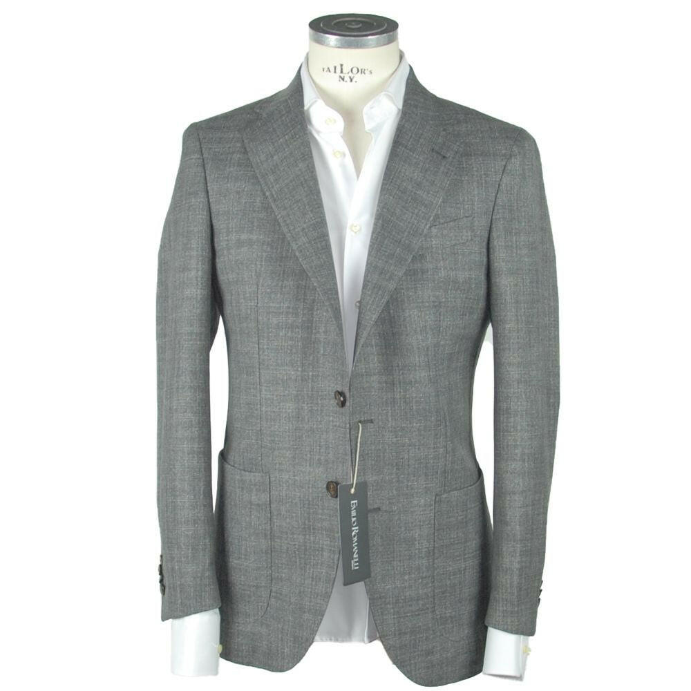 Emilio Romanelli Gray Wool Men's Blazer -   -  Emilio Romanelli.