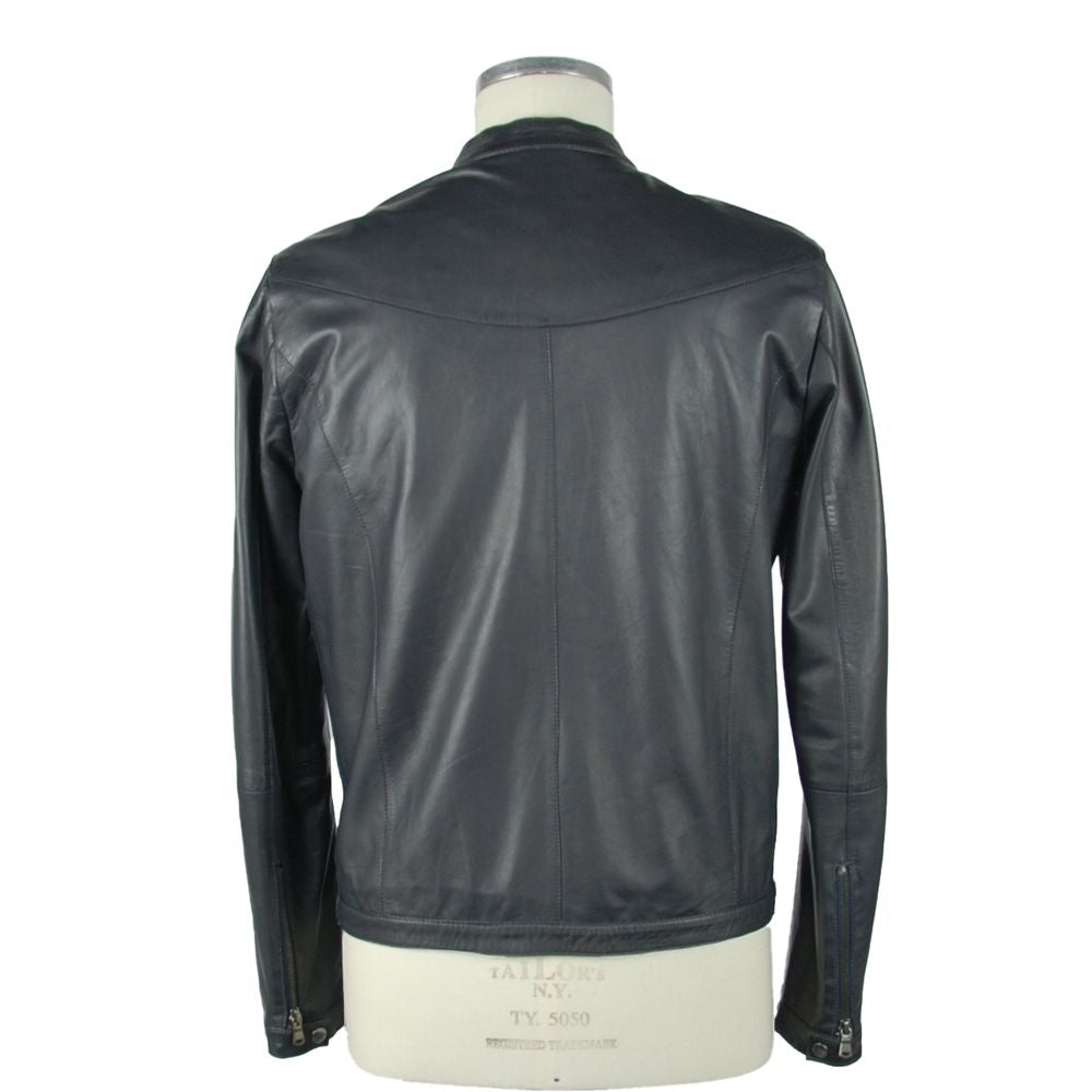 Emilio Romanelli Sapphire Elegance Leather Jacket -   -  Emilio Romanelli.