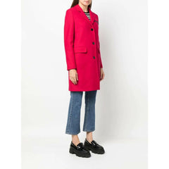 Love Moschino Chic Pink Woolen Coat with Logo Details -   -  Love Moschino.