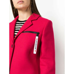 Love Moschino Chic Pink Woolen Coat with Logo Details -   -  Love Moschino.