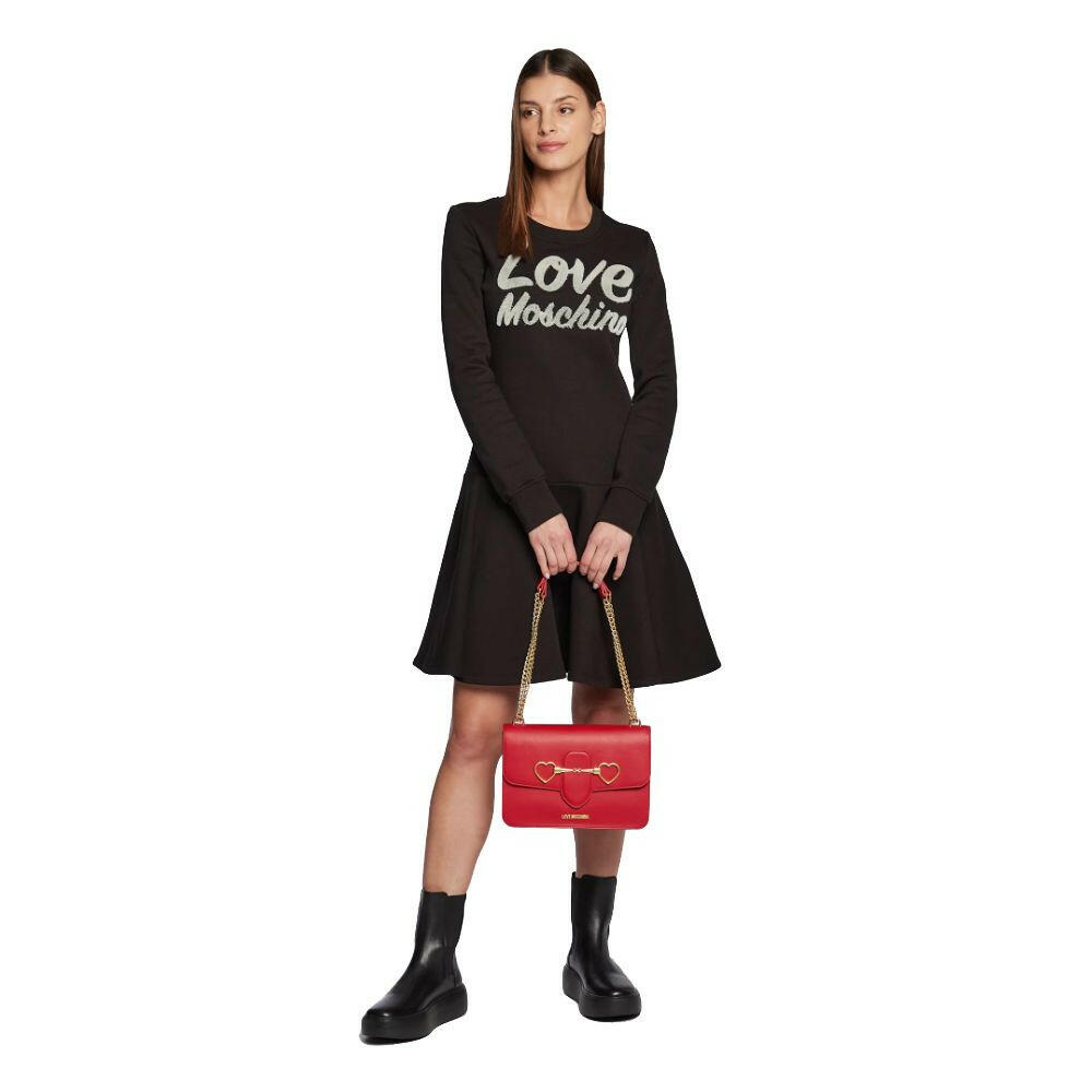 Love Moschino Chic Embossed Logo Cotton Blend Dress -   -  Love Moschino.