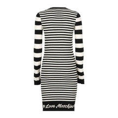 Love Moschino Elegant Striped Knit Dress with Long Sleeves -   -  Love Moschino.