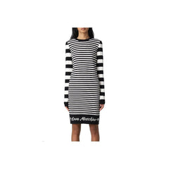 Love Moschino Elegant Striped Knit Dress with Long Sleeves -   -  Love Moschino.