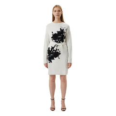 Love Moschino Elegant Embroidered Wool Blend Long Dress -   -  Love Moschino.