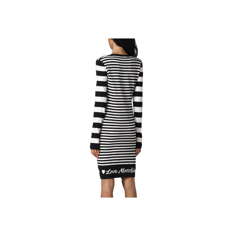 Love Moschino Elegant Striped Knit Dress with Long Sleeves -   -  Love Moschino.