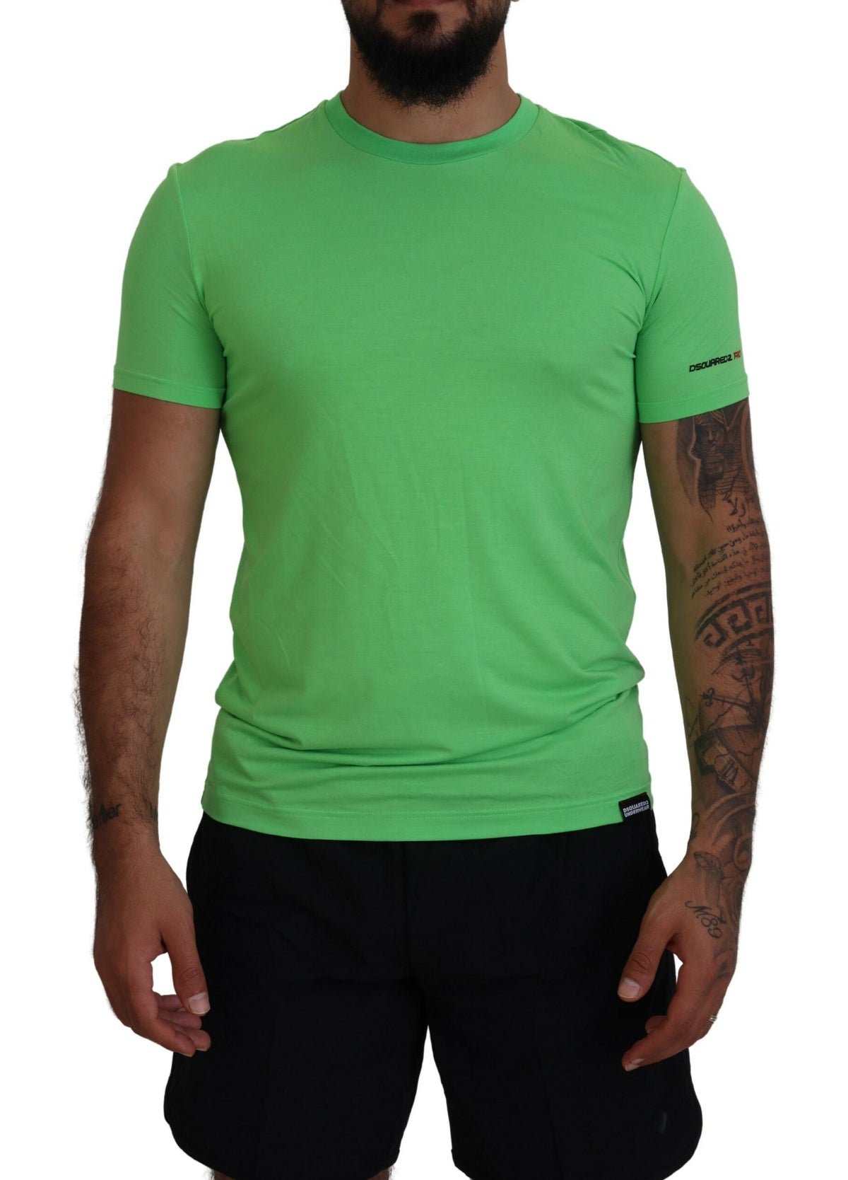 Dsquared² Green Modal Short Sleeves Crewneck T-shirt -   -  Dsquared².