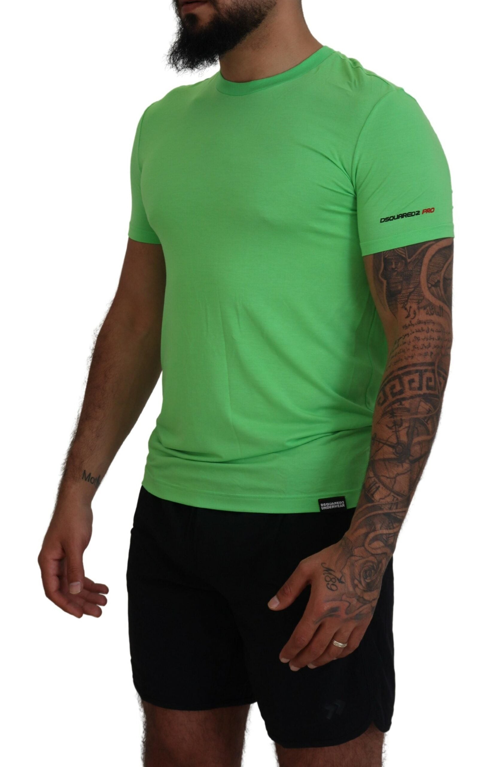 Dsquared² Green Modal Short Sleeves Crewneck T-shirt -   -  Dsquared².