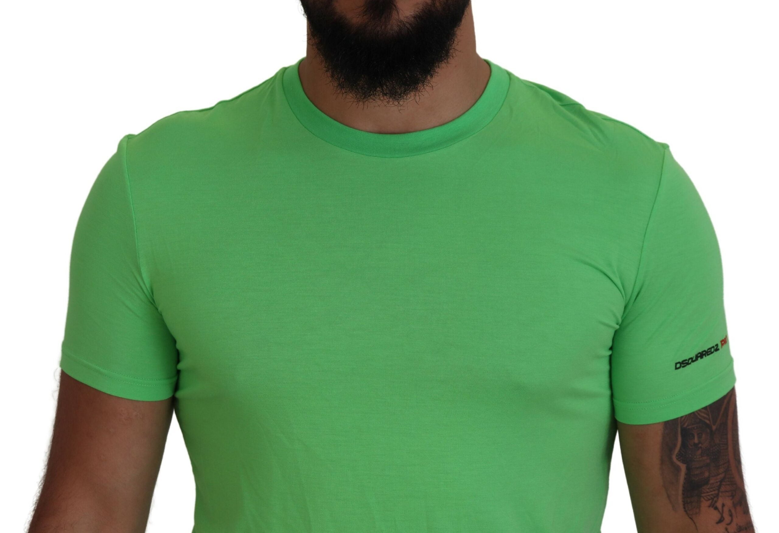 Dsquared² Green Modal Short Sleeves Crewneck T-shirt -   -  Dsquared².