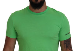 Dsquared² Green Modal Short Sleeves Crewneck T-shirt -   -  Dsquared².