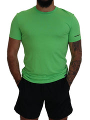 Dsquared² Green Modal Short Sleeves Crewneck T-shirt -   -  Dsquared².