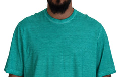 Dsquared² Light Green Cotton Linen Short Sleeves T-shirt -   -  Dsquared².