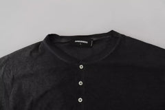 Dsquared² Black Cotton Linen Long Sleeves Pullover Sweater -   -  Dsquared².