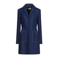 Love Moschino Blue Wool Women Coat -   -  Love Moschino.