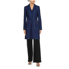 Love Moschino Blue Wool Women Coat -   -  Love Moschino.