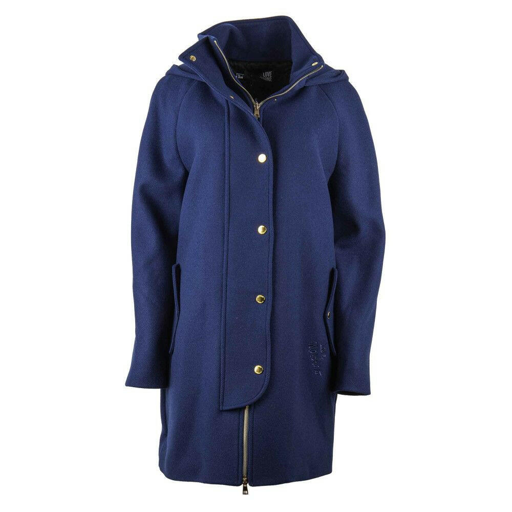 Love Moschino Blue Wool Women Coat -   -  Love Moschino.